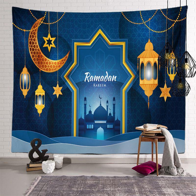 Stunning Eid Mubarak Tapestry Moon Star Wall Hanging Decor Ideal For Celebrating Ramadan