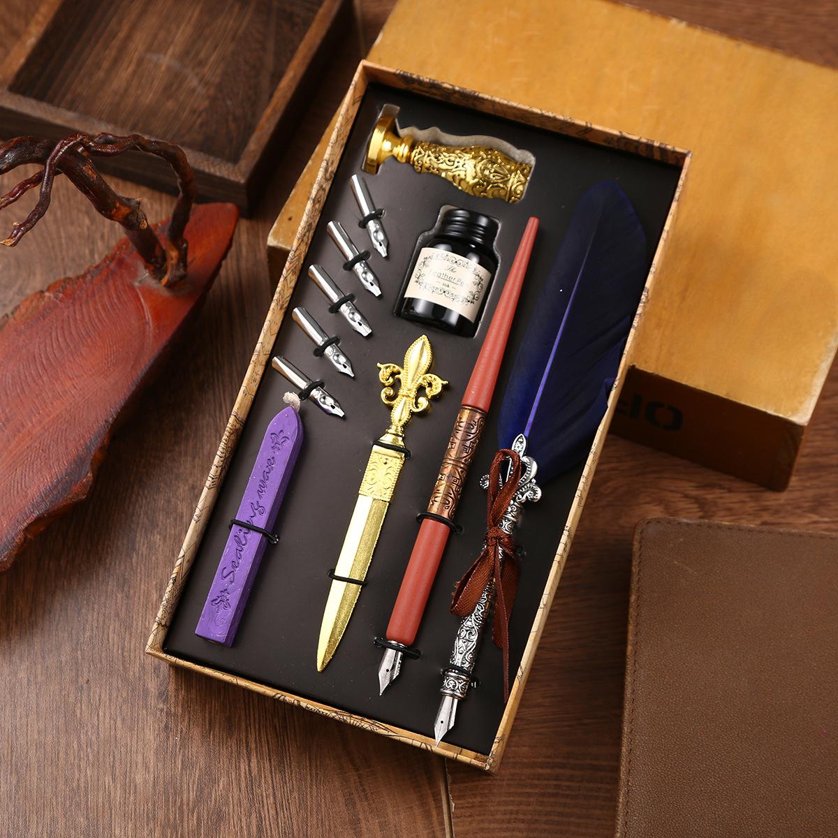 

Британский набор перьев, печать, смоченная водой, подарочная коробка для перьевой ручки, подарочная ручка для одноклассников на День защиты детей 0.5mm