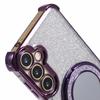 For Samsung Galaxy S24 Case TPU Glitter Phone Cover with Kickstand and Mirror