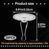 20 Pack Self-Adhesive Ceiling Hooks for Hanging, Small Sticky Ceiling Discs with Metal Hook, Removable Transparent Wall Hanger for Christams Wedding