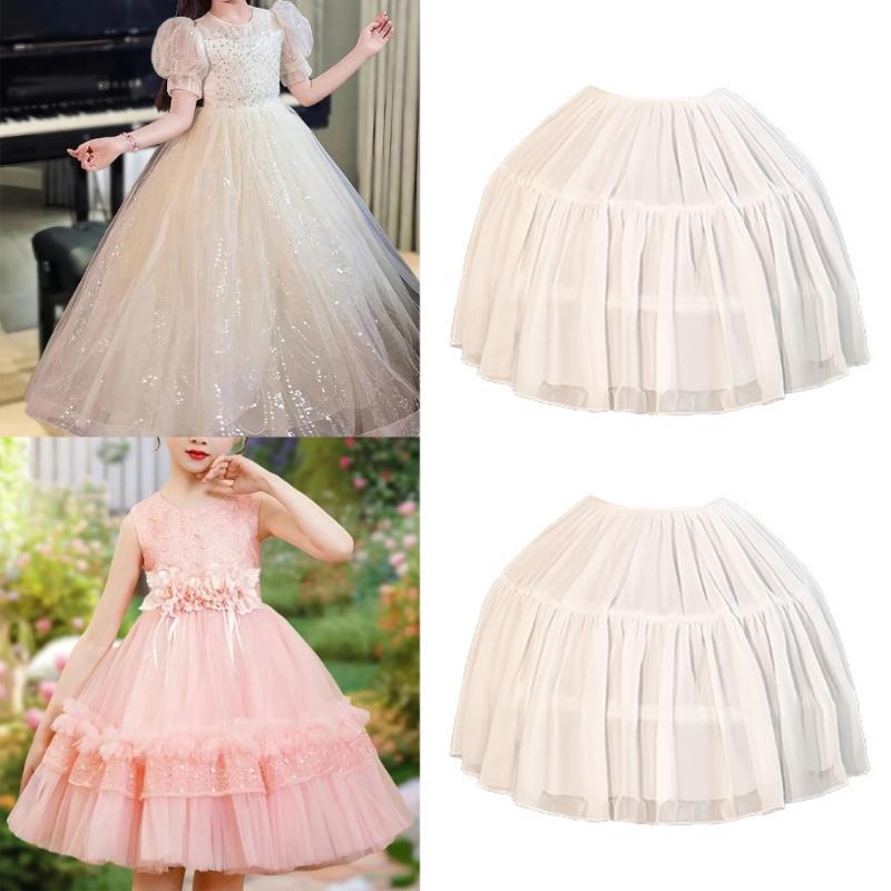 Sottogonna Crinolina Stile Principessa per Bambina Struttura con Cerchi in Acciaio Lunghezza 45 cm Sottoveste in Poliestere per Costumi Occasioni Speciali
