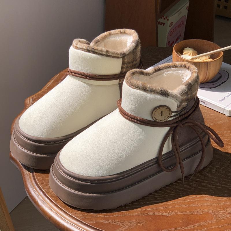 

Bag heel cotton shoes winter outer wear velvet platform shoes indoor household warm cotton shoes 40-41 (suitable for 39-40)