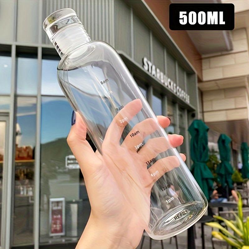 

500 мл Елегантна герметична пляшка для води з позначками часу. Залишайтеся зволоженими щодня. Легка та портативна для фітнесу та пригод на природі 500ml білий