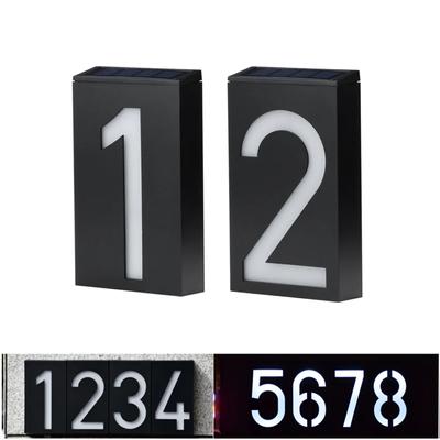 New Solar LED Outdoor Wall House Number Light with Solar Battery