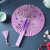 Chinese Style Portable Tassel Round Fan - Classical Hanfu Cheongsam Accessory for Women