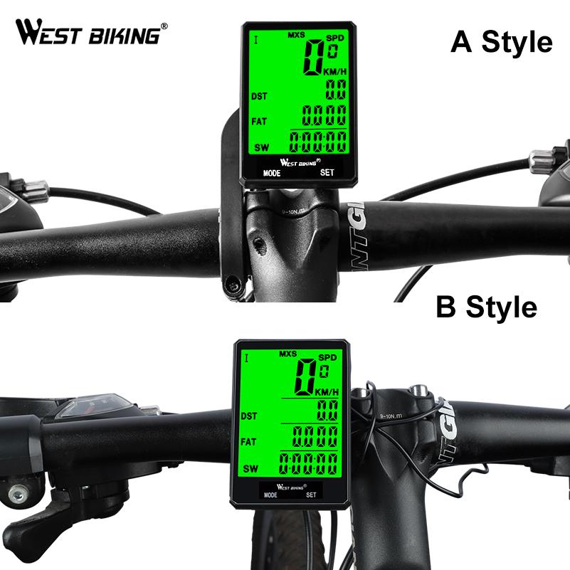 WEST BIKING 2.8" Bicycle Computer Professional Wireless Wired Odometer Speedometer Rainproof Stopwatch Bicycle Cycling Computer2
