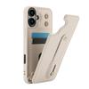 For iPhone 17 Case Kickstand Card Slots Leather Coated TPU Cover with Shoulder Strap