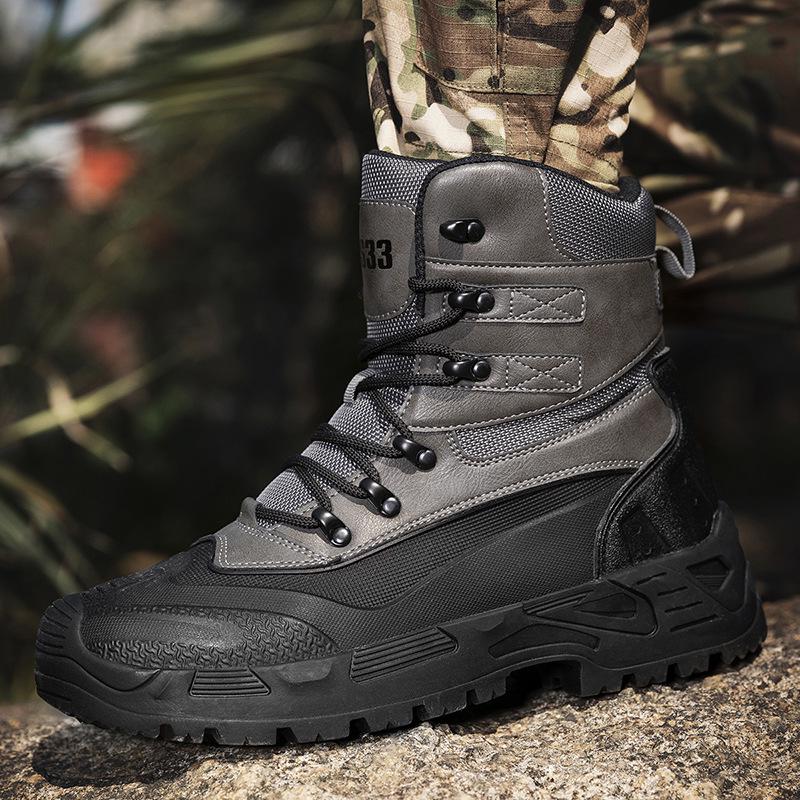 Men s Large Size 47 Tactical Combat Boots - Mid-High Top Hiking & Mountaineering Desert Boots 47