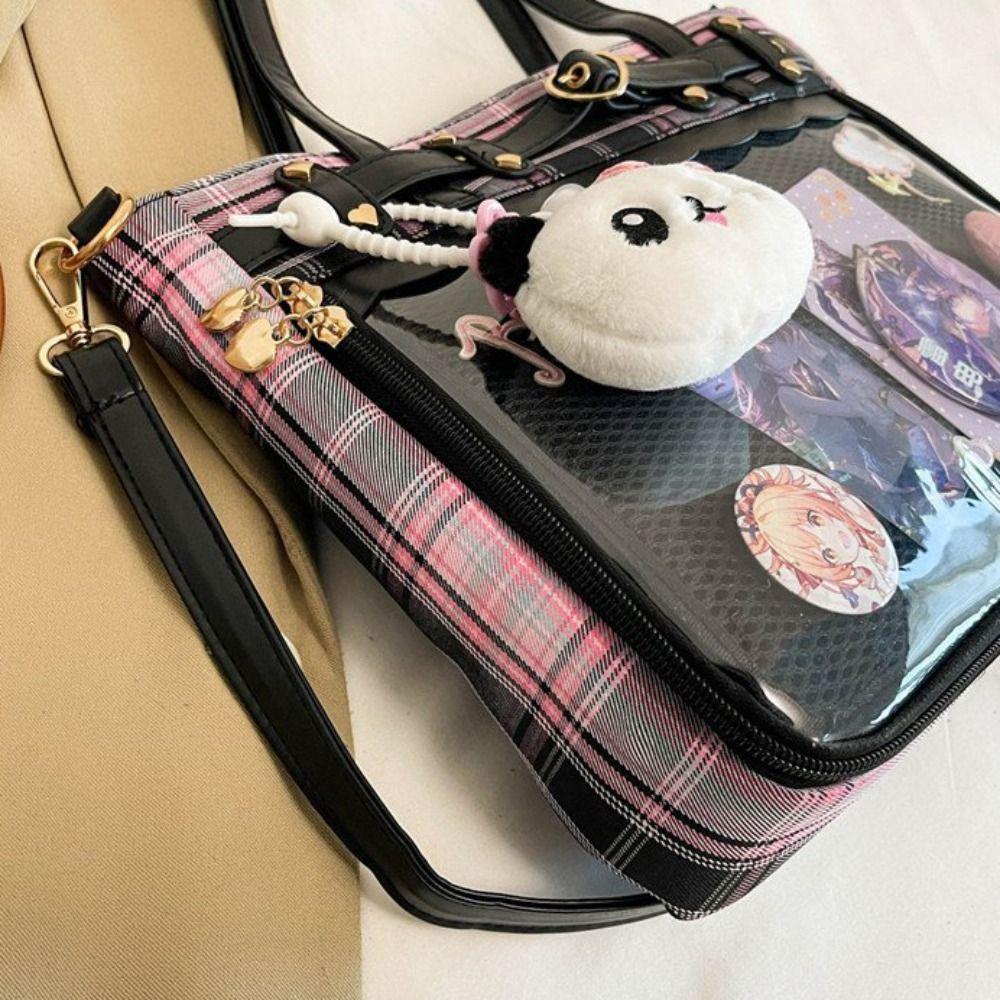 Y2K Cartoon Anime Itabag Lattice Transparent Shoulder Bag Lovely JK Crossbody Bag  Ladies/Girls