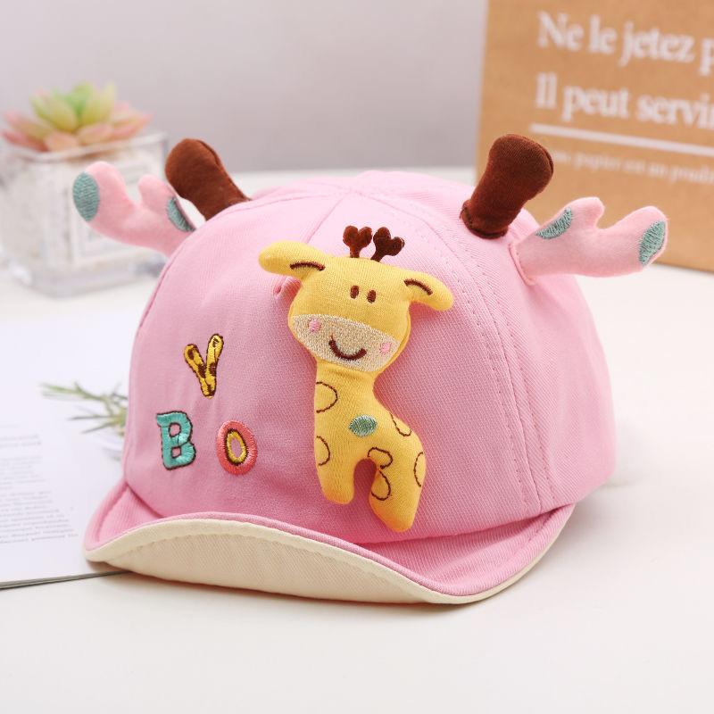 Cartoon Giraffe Baby Baseball Cap Cute Cotton Soft Brim Infant Sun Hat Summer Kids Boy Girl Duck Tongue Hats