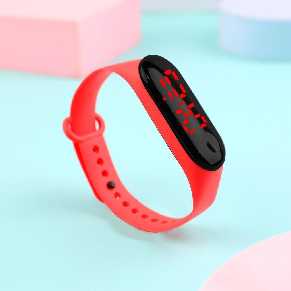 Primary School Student LED Touchscreen Waterproof Sport Watch with Red Light