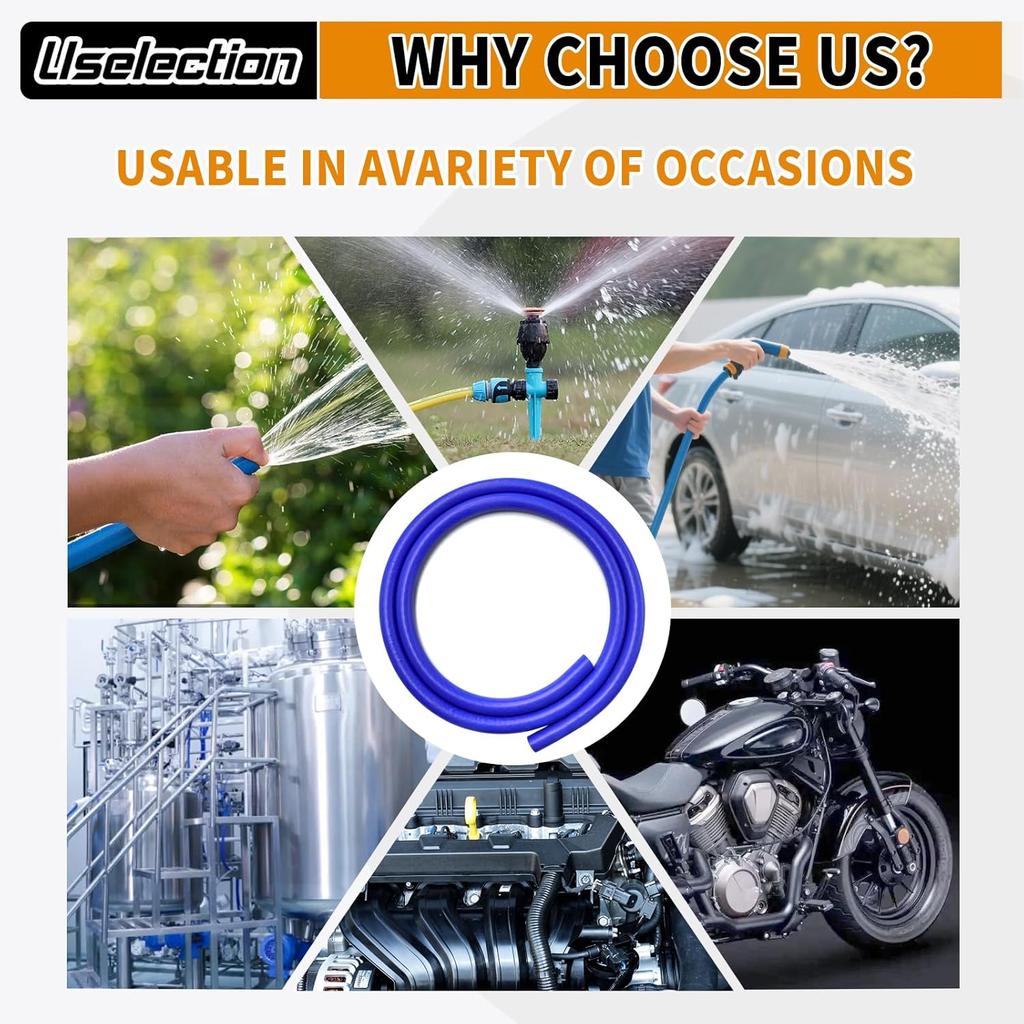 3/8"X5FT(ID:10MM) Silicone Heater Hose Blue and Red Coolant Radiator Vacuum Line, Reinforced High Temperature Reinforced 4MM Thick(0.16 In) (3/8"