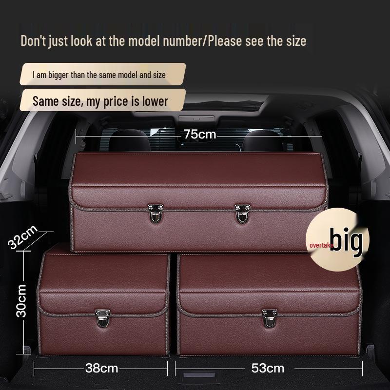Leather Car Trunk Storage Box with Logo - Multifunctional Folding Organizer