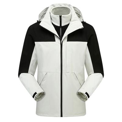 Zimowa kurtka outdoorowa trzy w jednym, odpinany dwuczęściowy zestaw, pogrubiona.