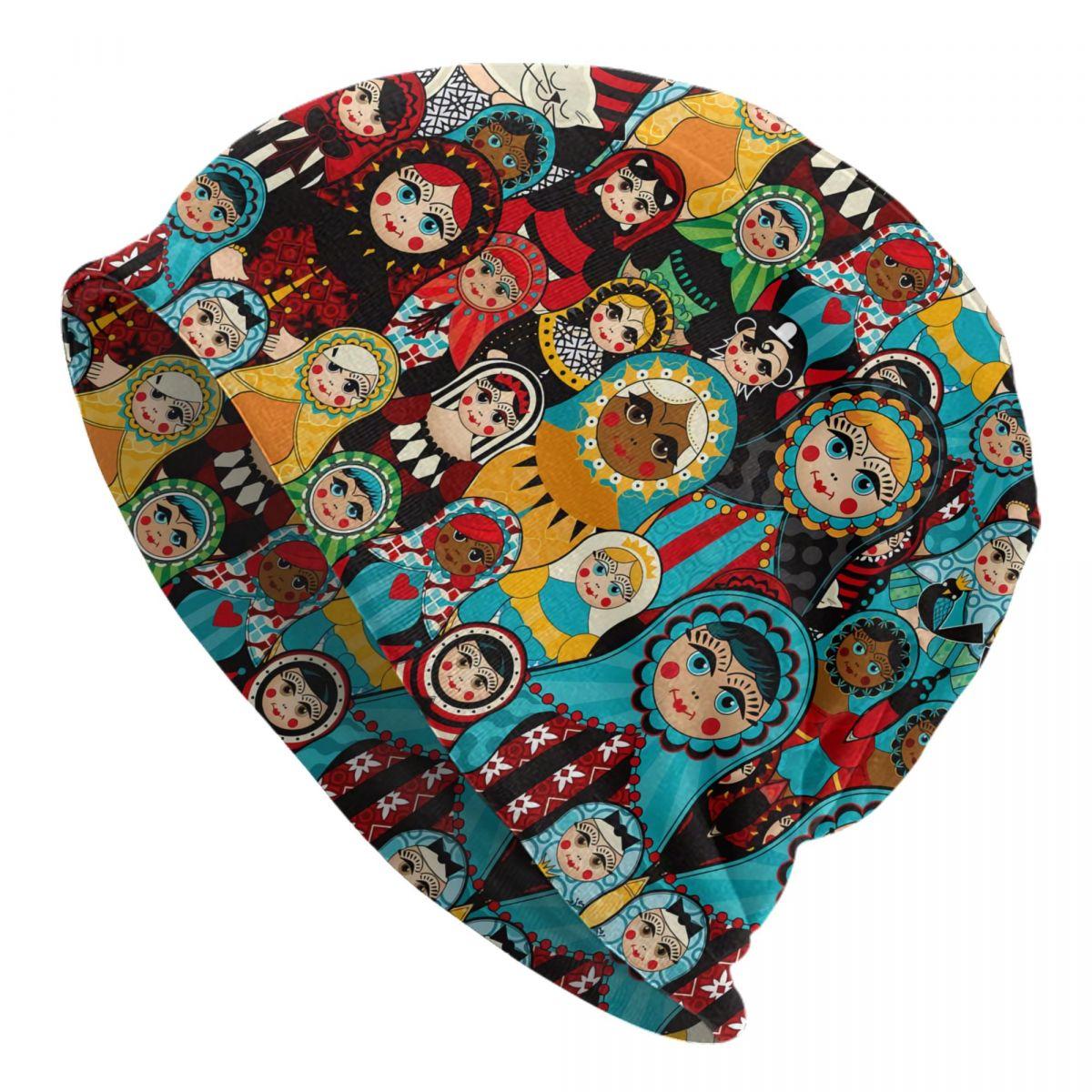 

Бабушка Матрешка русская кукла Skullies шапочки шапки крутая зимняя теплая женская вязаная шапка унисекс унисекс для взрослых шапки с капюшоном Beanies Hat