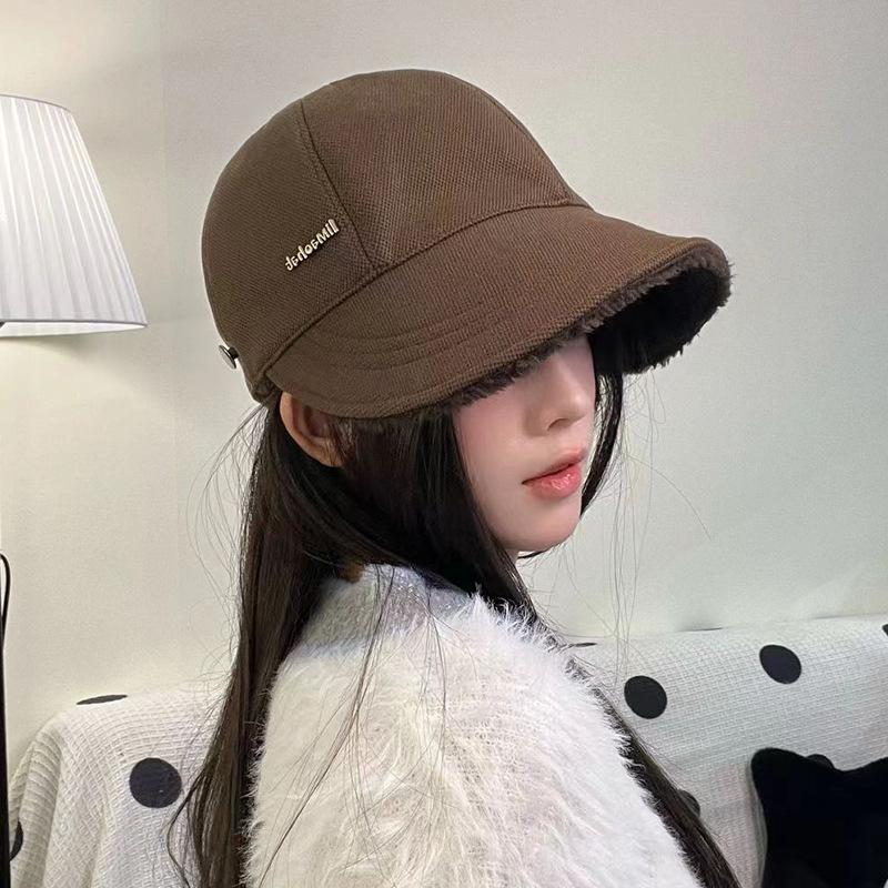 Kälteschutz und Warm Front und Rücken Entenmütze für Damen Herbst und Winter Gesichtsschutz Koreanischer Stil Gesicht zeigend Klein Vielseitig Fischerhut