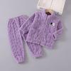 Pyjamas för barn Flickor Coral Fleece Förtjockad Pojkar Ansiktsduk Höst och vinter Baby Flickor Hemma Vinterkostym