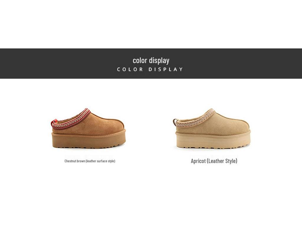 XD3 Genuine Leather Fleece-Lined Low-Top Cotton Snow Boots with Thick Sole for Women's Winter