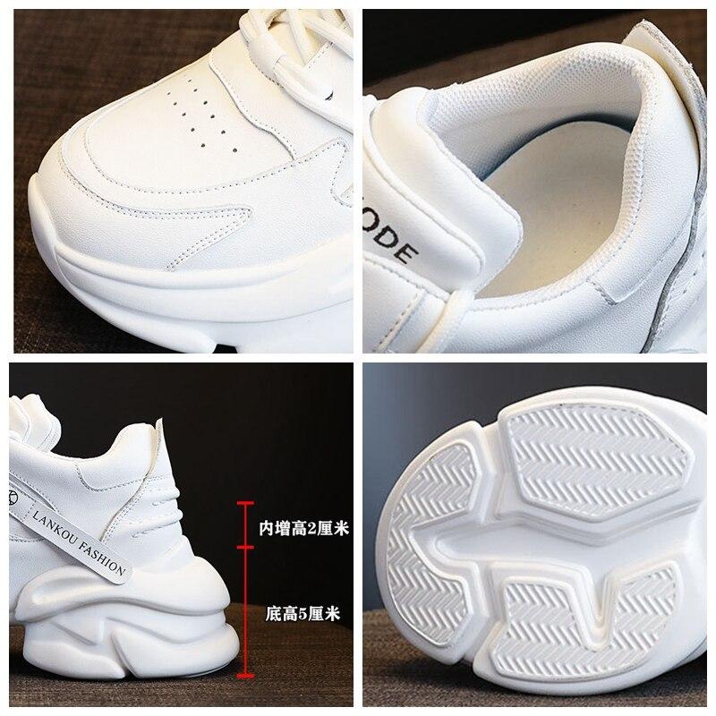 Fujin 7cm Air Mesh pravá kůže Dámské Prodyšné Ležérní Platforma Móda Tenisky Léto Podzim Jaro Robustní Tenisky Boty