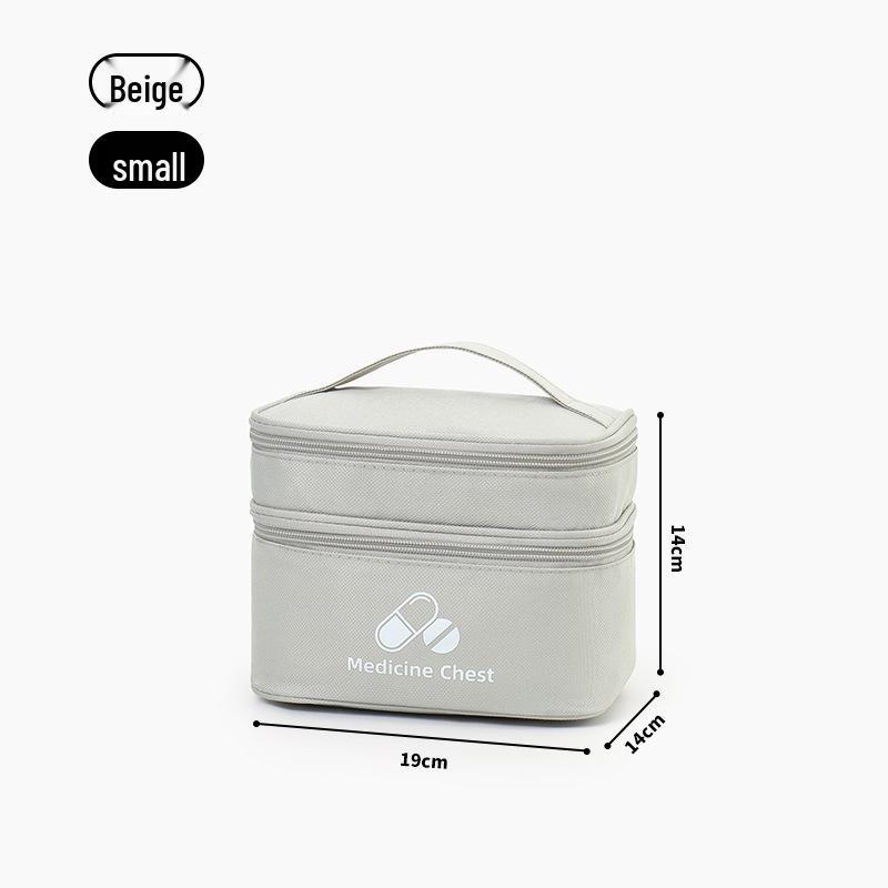 Large Capacity Travel Medicine Bag - Double Layer Portable First Aid Storage