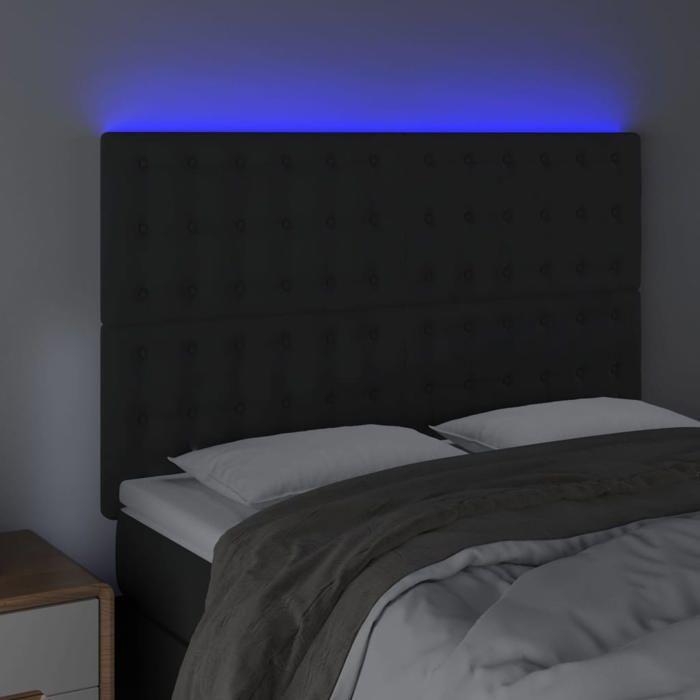 VidaXL LED Headboard Bedroom Furniture Double Bed Accessory Head of Bed Frame Interior Black 3122908