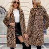 2023 Herbst Leopardenmuster Kunstpelzmantel - Damen Lang Plüsch Oberbekleidung, Europäische & Amerikanische Mode.