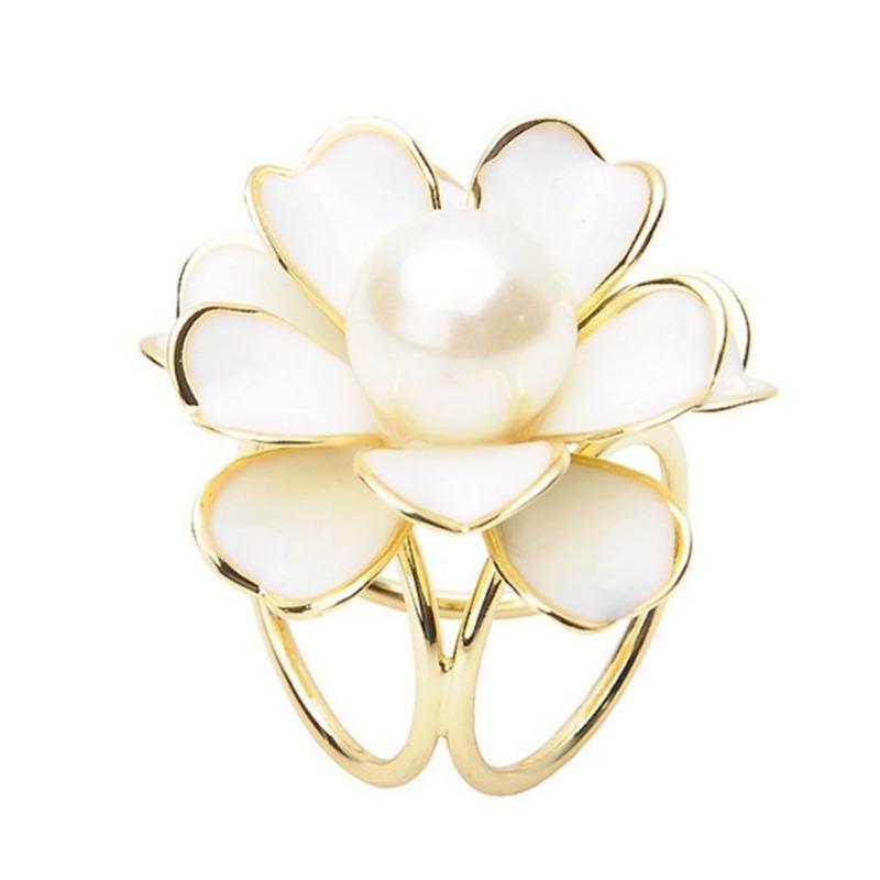 Imitation Pearl Three-ring Scarf Buckle