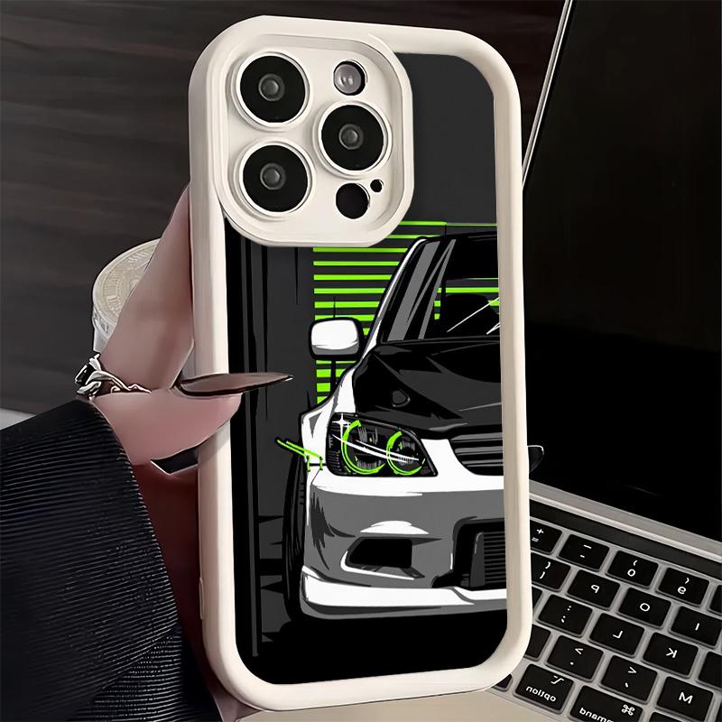 Phone Case for iPhone 17 Air 16E 15 16 Pro Max Simple Japanese Sports Cars Pattern Cover 14 Plus 13 12 Mini Soft Shell Silicone