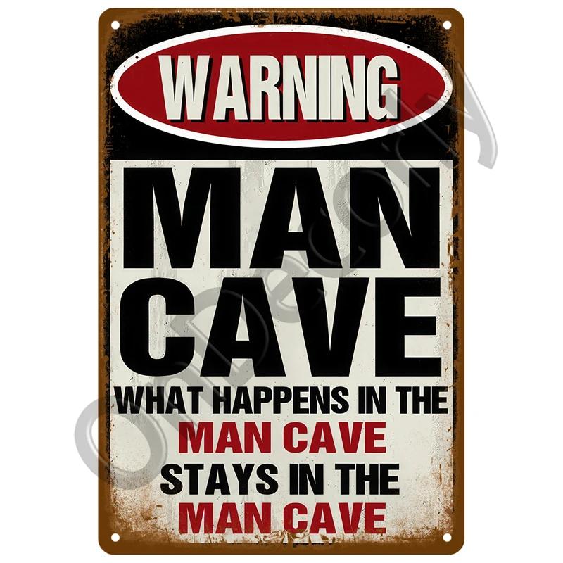 Retro Metal Warning Sign  Vintage Tin Wall Decor for Home Room Bar Garage Cafe Club Man Cave Pub  Mural Plate Poster Art