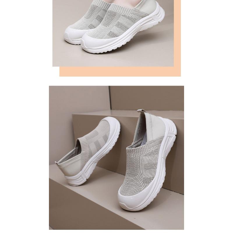Shoes Women's 2025 Spring New Casual Single Shoes Lazy People Pedal Round Toe Heightened, Breathable, Non-slip and Wear-resistant Women's Shoes