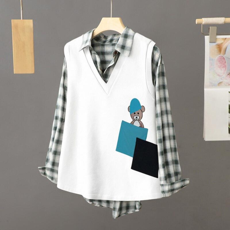 

ZANZEA Женские осенние жилеты без рукавов с V-образным вырезом и карманами с принтом 2XL белый