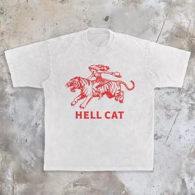 Vintage Cowgirl Hell Cat T-Shirt - Retro Tiger Western Shirt - Country Shirt Unisex T-Shirt