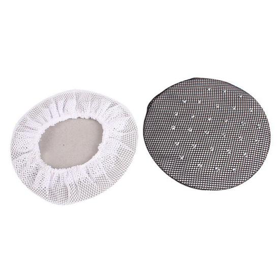 5Pcs Hair Net Rhinestone Decor Invisible Elastic Edge Hollow See-through Hair Fixing Anti-slip Ballet Dance