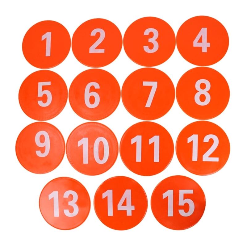 Numbered Spots Marker Flat Floor Spots Markers for Field and Courts Marking Fitness Agility Training Sport Game Exercise