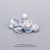15PCS Mini Tea Set Model/Children's Day Gift/Miniature Tea Cup and Teapot Accessories/Ceramic Ornaments/Blue and White Porcelain