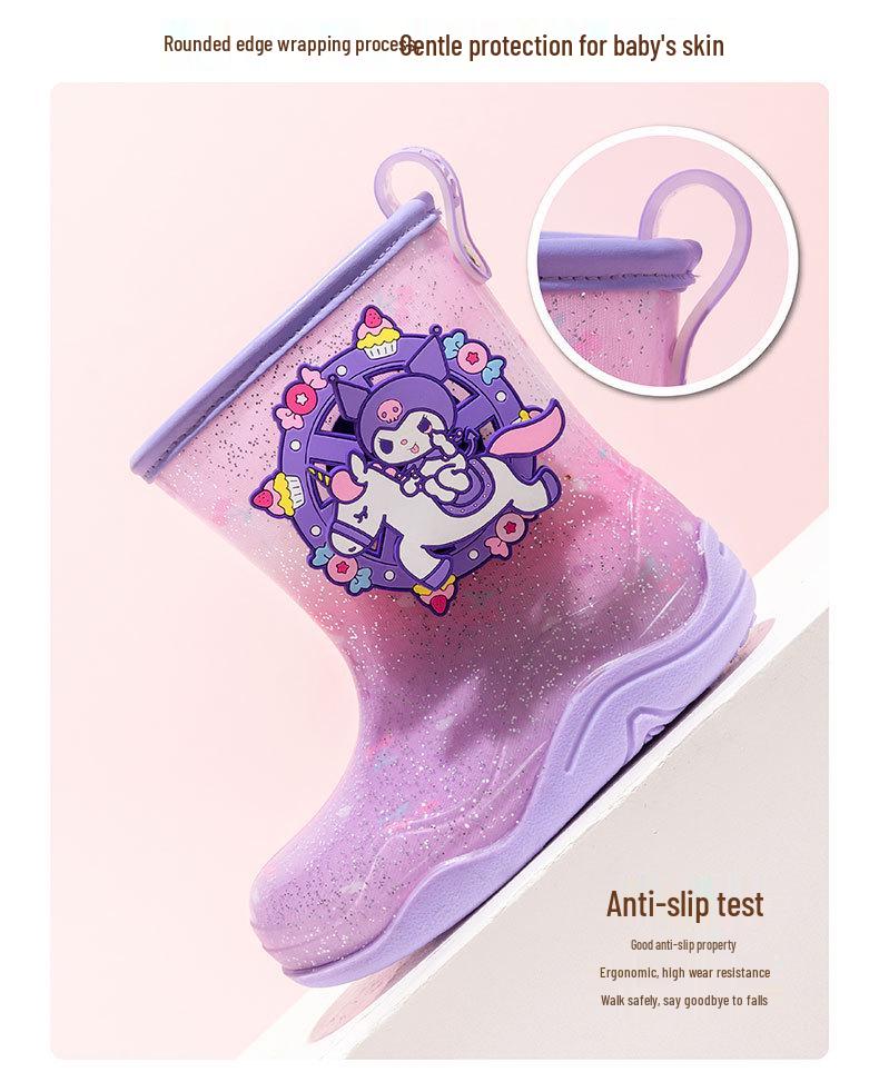 Sanrio Kids' Lightweight, Non-slip, Wear-resistant Cute Rain Boots for Girls and Toddlers