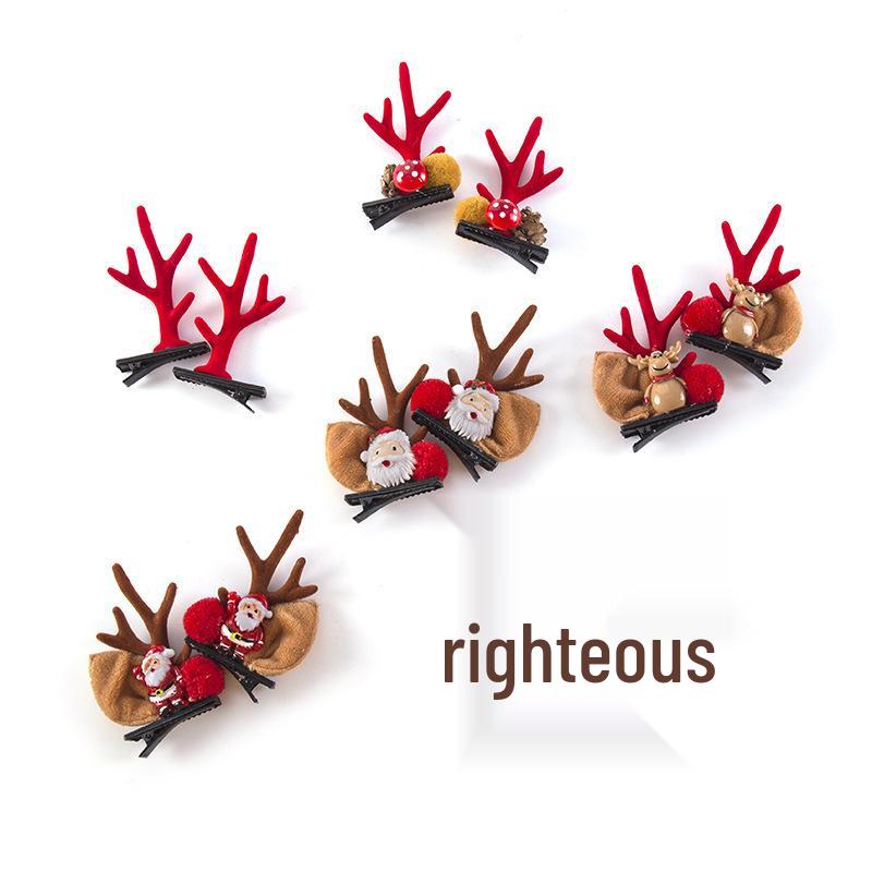 Santa Claus Hair Clips: Adult & Children's Christmas Antler Accessories