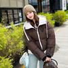Hooded patchwork cotton jacket 2025 winter new down cotton loose plus-size women's coat cotton coat women's coat