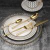 Bright Gold 18/10 Stainless Steel Luxury Cutlery Dinnerware Tableware Knife Spoon Fork Chopsticks Flatware Set Dishwasher Safe