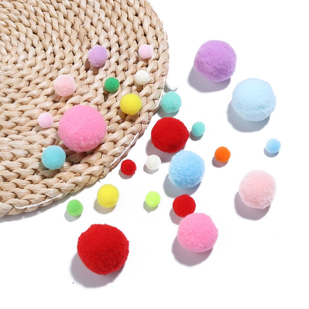 1/1,5/2/2,5/3mm Weiche Pompons Bunt Hohelastisch Flauschiger Plüschball DIY Handgenäht Kinderspielzeug Schuhe Hut Heimdekorationszubehör
