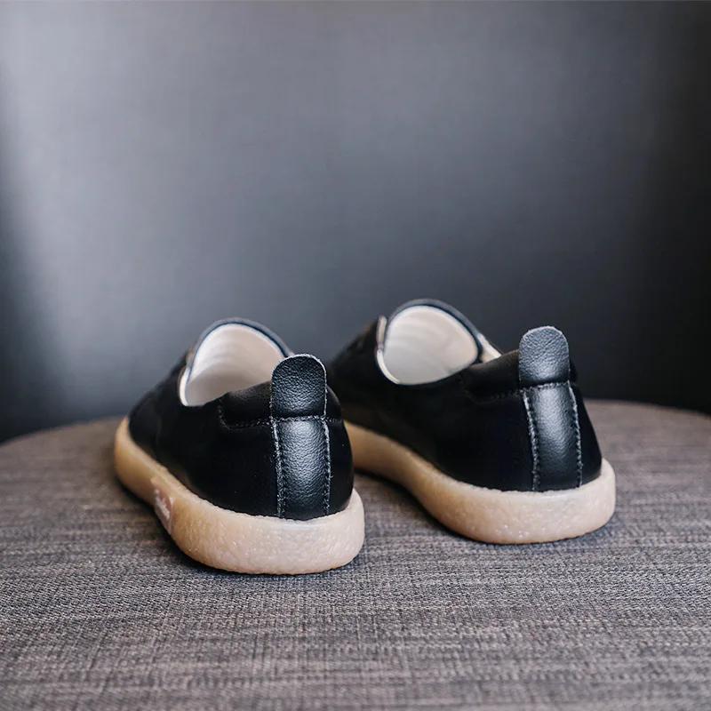 Leather Casual Slip On Shoe Women Sneakers Vulcanized Shoes Autumn Summer Comfortable Flats Female White Sneaker Loafers