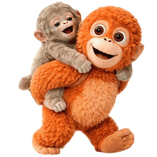 Punch Monkey Plush Pendant 2D Flat Texture Decorative Hanging Pendant Bags Backpacks Cars Wallets