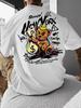 Hot Selling American Unisexs Summer Wealth Teddy Bear Print Micro Elastic Breathable Round Neck Tshirt Outdoor Casual Top