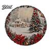Tapis décoratif d'isolation thermique Rond Set de table de Noël 14 pouces Motif festif Antidérapant Protecteur de table Couvercle de table anti-brûlure Endroit pour manger