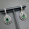 925 Sterling Silver Crushed Ice Pear Cut 2ct Emerald Created Moissanite Gem Wedding Drop Earrings Fine Jewelry