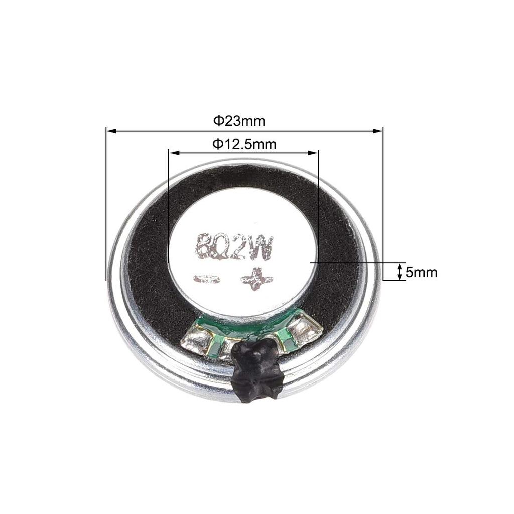 uxcell Magnetic Internal 8 23mm Steel Speakers, Round, Ohm, 2W, Shell, 2-Pack