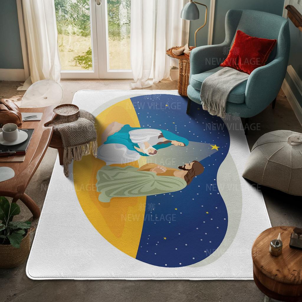 House Entrance Carpet Home Door Mat Living Room Bath Foot Bathroom Non-slip Water Absorption Rugs Bath Merry Christmas Winter