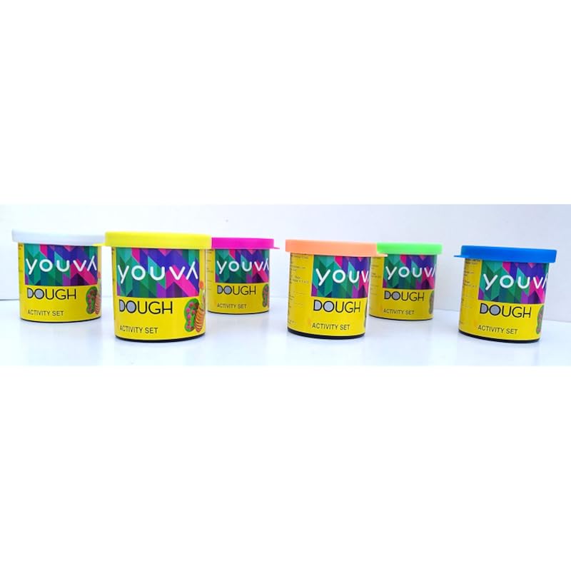 Navneet Youva | Dough Activity Set | Soft & Smooth Dough Makes Moulding Easy & Fun For Kids | 50G | Shades Of 6