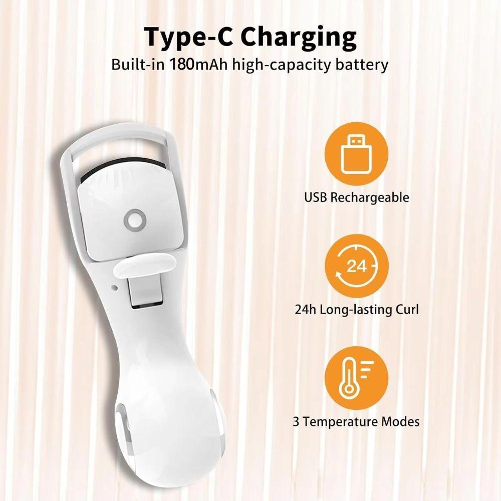 Type-C Fast Charging Electric Eyelash Curler Eyelash Heated Curling Device  Long-Lasting Beauty