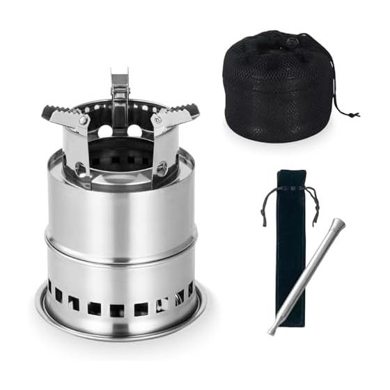 [Vivrella] Solo Stove, Wood Stove, Solo Camping, Camping Gear, Fire Blower, Secondary Combustion, Trivet, Compact, Bonfire Stand, Fire Starter,